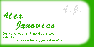 alex janovics business card